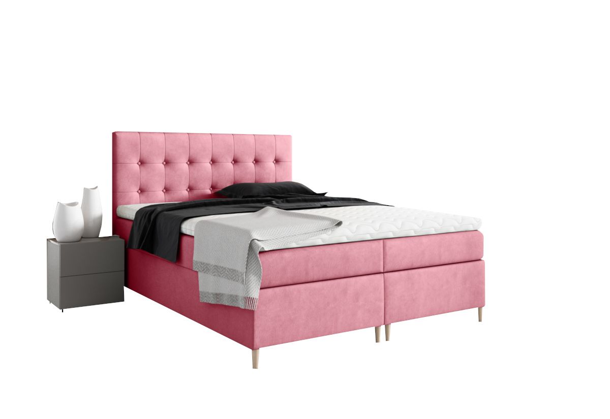 Expedo Čalúnená posteľ boxspring GLORIA + topper, 160x200, jasmine 72