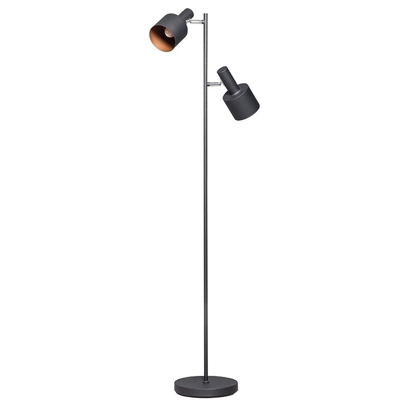 Moderná stojaca lampa čierna s 2 bodmi - Conter