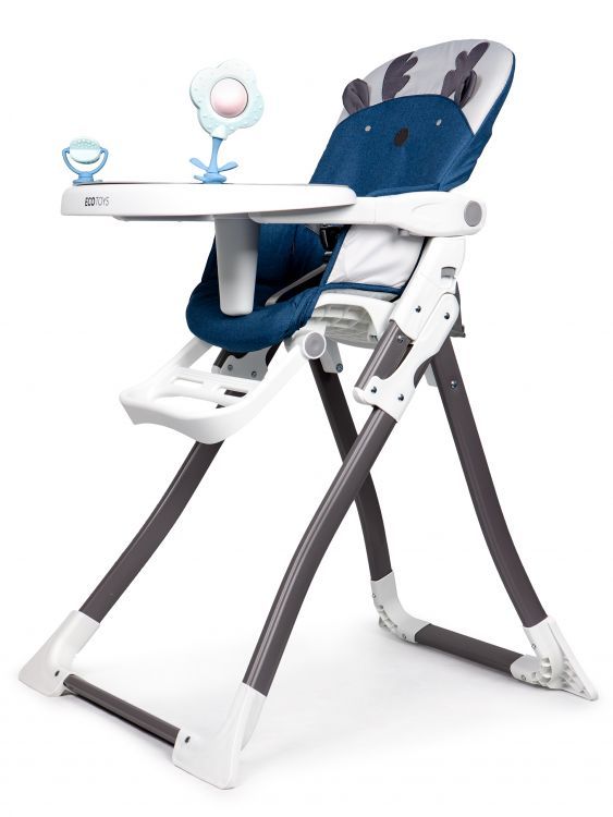 Detská jedálenská stolička Teddy modrá