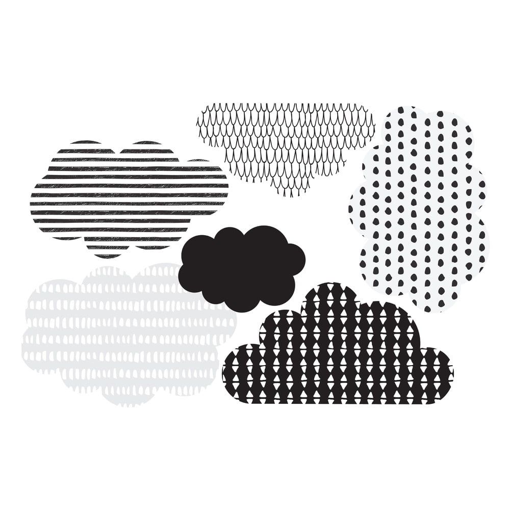 Súprava 6 nástenných samolepiek Dekornik Scandi clouds