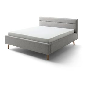Sivá čalúnená dvojlôžková posteľ s úložným priestorom s roštom 160x200 cm Lotte - Meise Möbel