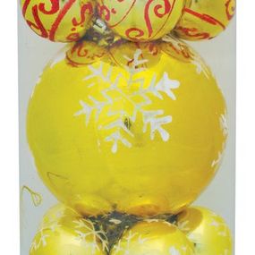 Gule MagicHome Vianoce, 20 ks, zlaté s ornamentmi, mix, 6-17 cm