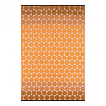 Vonkajší koberec Green Decore Hexagon, oranžový, 90x150 cm