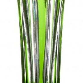 Krištáľová váza Lotos, farba zelená, výška 175 mm