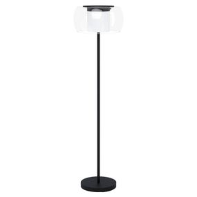 EGLO connect Briaglia-C stojaca LED lampa, Obývacia izba / jedáleň, oceľ, sklo, 24.8W, K: 152.5cm