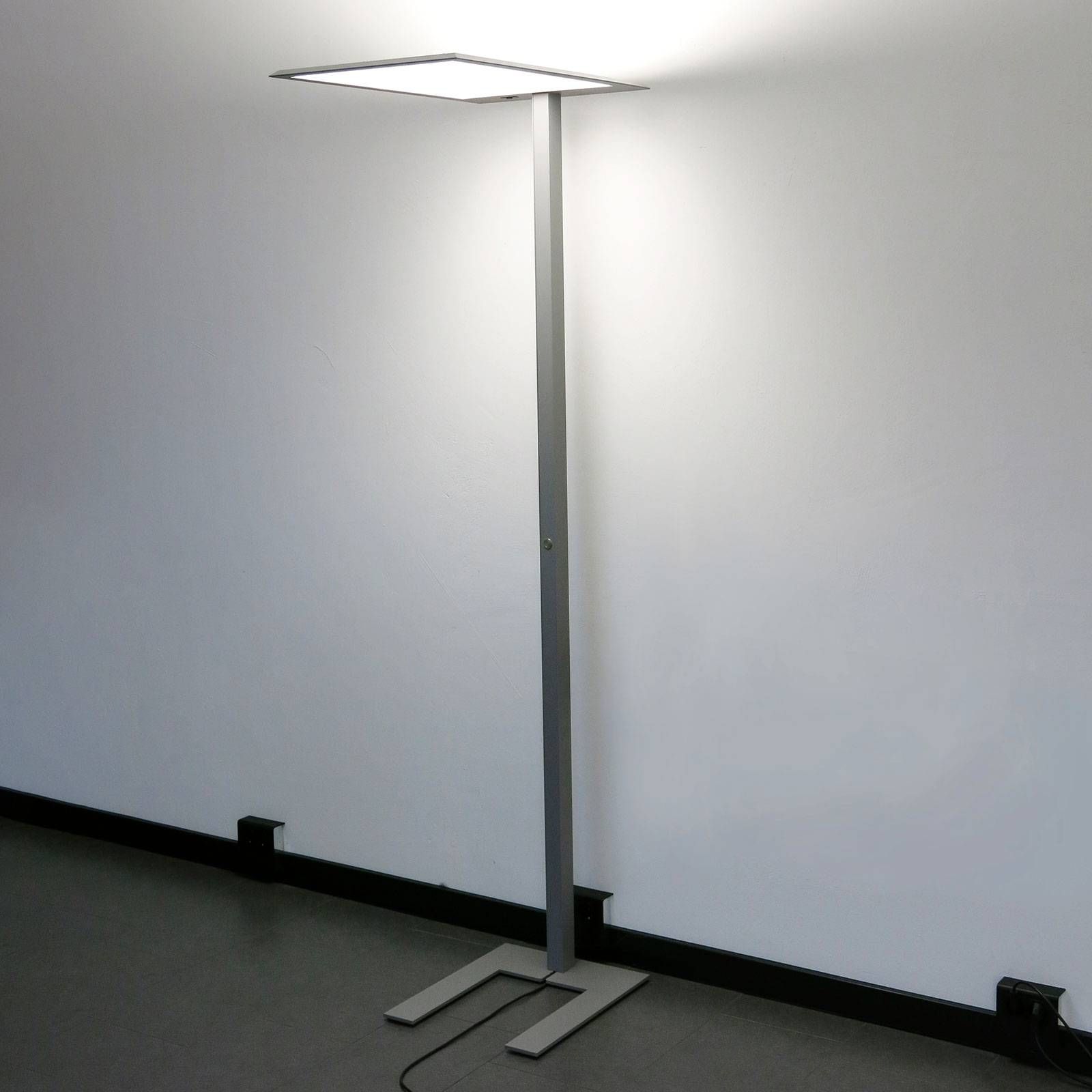 Lenneper Stojaca LED lampa LEAS, 203 cm, titán, snímač, Pracovňa / Kancelária, hliník, oceľ, plast, 67W, L: 45 cm, K: 202.7cm