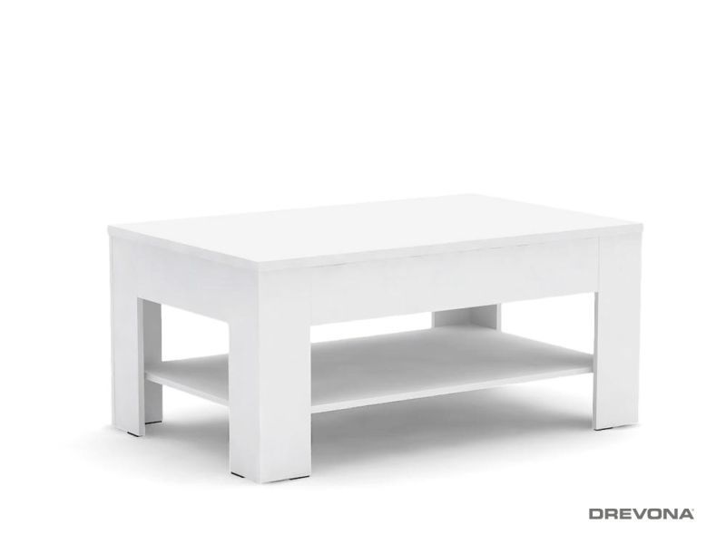 Drevona, konferenčný stolík REA 7, biela