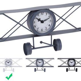 SEGNALE Hodiny stolní designové LETADLO 30 cm bílá KO-HZ1911500bila