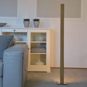 HerzBlut Leonora stojaca LED lampa 122, 5 olej dub, Obývacia izba / jedáleň, masívne drevo, kov, plast, 34.6W, P: 5.9 cm, L: 5.9 cm, K: 122.5cm