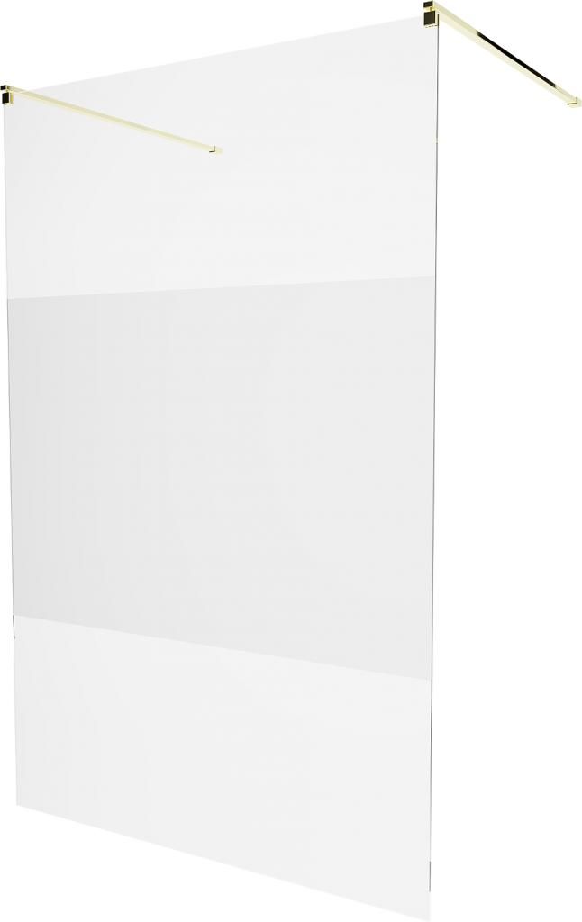 MEXEN/S - KIOTO samostatne stojaca sprchová zástena 120 x 200 cm, transparent/matné sklo 8 mm, zlatá 800-120-002-50-35