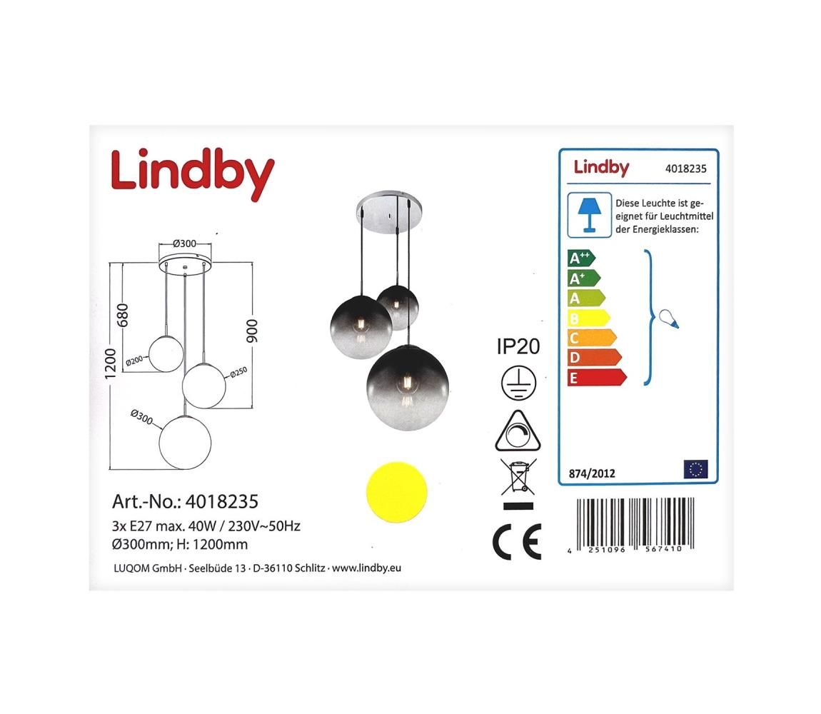 Lindby - Luster na lanku ROBYN 3xE27/40W/230V