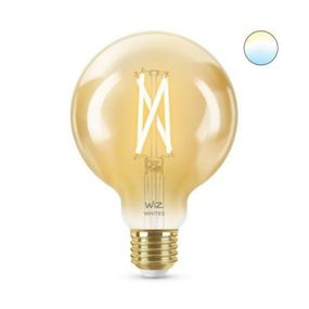 LED Žárovka WiZ Tunable White Filament Amber 8718699786793 E27 G95 6,7-50W 640lm 2000-5000K, stmívatelná