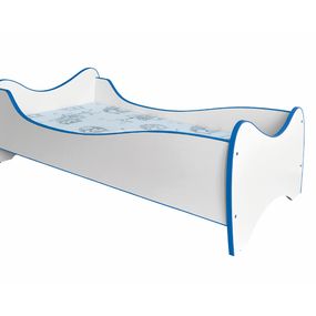Jednolôžková posteľ 80 cm Duo (biela + modrá) (s roštom a matracom)