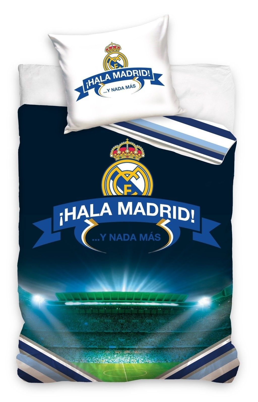 DomTextilu Posteľné obliečky Real Madrid modré 2 časti: 1ks 160 cmx200 + 1ks 70 cmx80 Modrá 140x200 cm 22735-140464