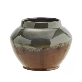 MADAM STOLTZ Kameninový obal na kvetináč Grey/Taupe/Brown 12,5 cm