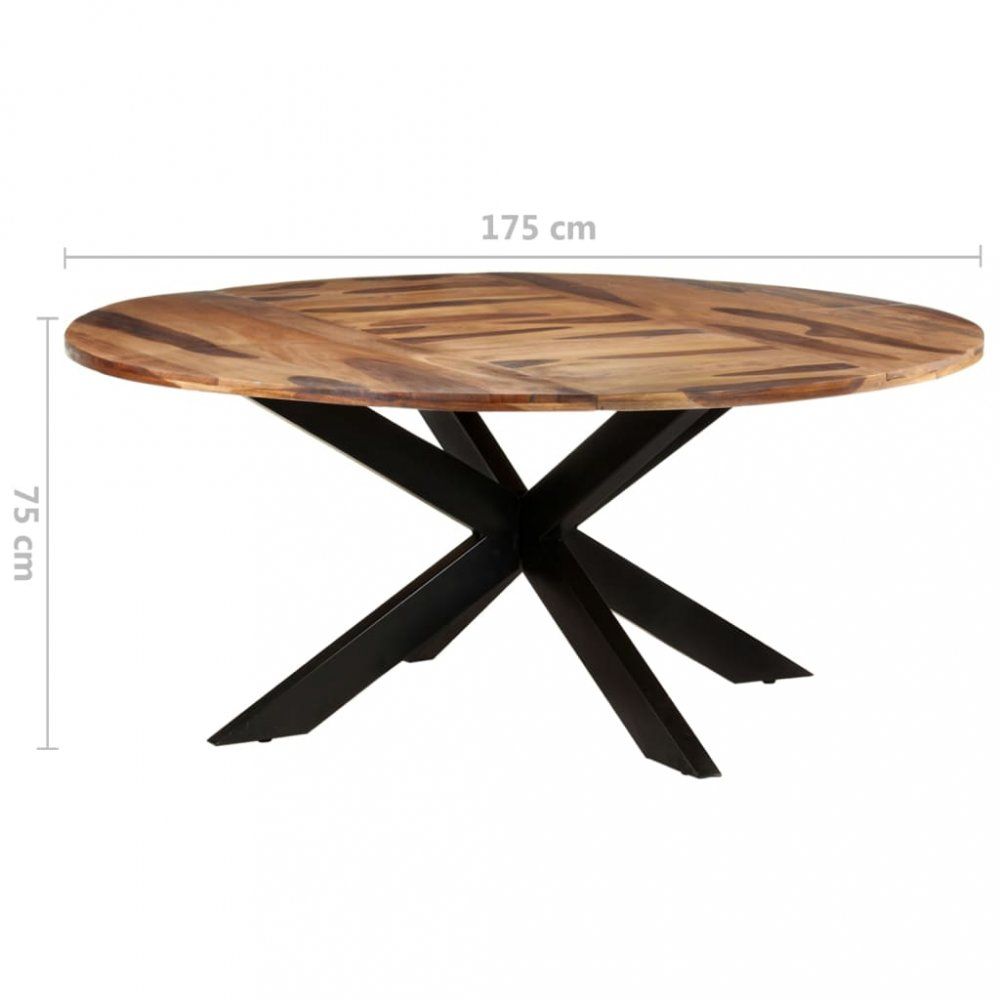 Jedálenský stôl akácie / čierna Dekorhome 175x175x75 cm