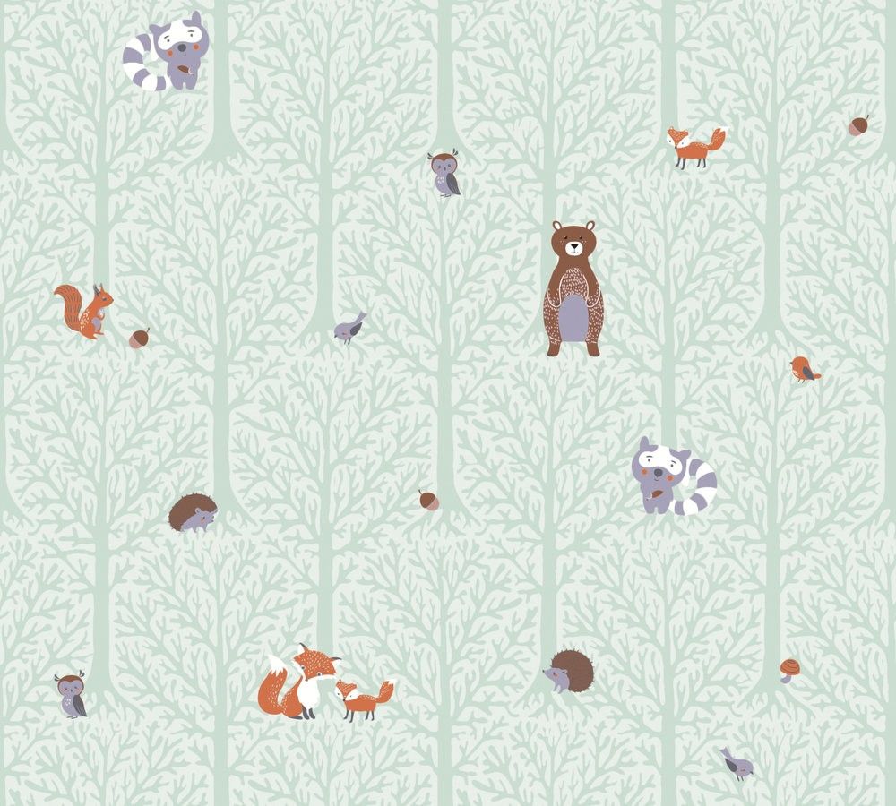 38119-2 A.S. Création detská vliesová tapeta na stenu Little Love 2026 lesné zvieratká, veľkosť 10,05 m x 53 cm