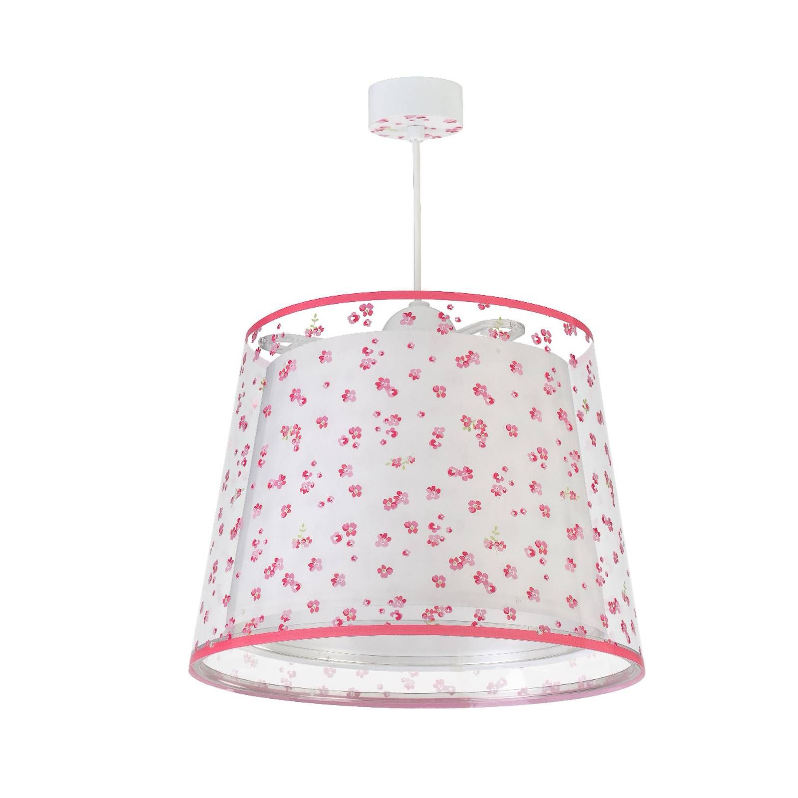 Dalber Detská závesná lampa Dream Flowers, 1-pl., ružová, Detská izba, plast, E27, 60W, K: 25cm