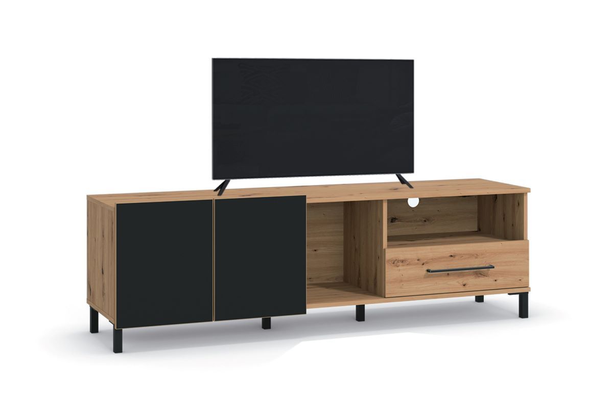 Tv stolík nibiru 160cm - dub artisan/čierna