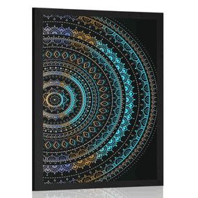 Plagát Mandala so vzorom slnka - 30x45 black