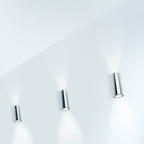 Milan Iluminación Kronn – Up-Down nástenné svietidlo, chróm, Obývacia izba / jedáleň, hliník, GU10, 75W, K: 20cm