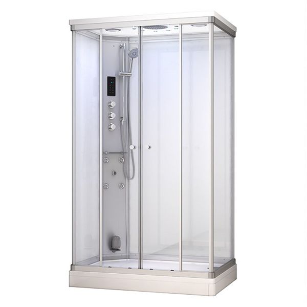 M-SPA - Biely sprchový box s hydromasážou a parnou saunou 120 x 80 x 217 cm