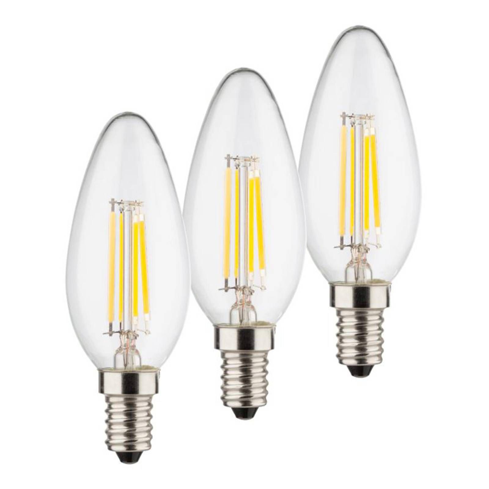 Müller-Licht Sviečková LED žiarovka E14 4W 2700K filament 3 ks, 4W, Energialuokka: E, P: 10 cm