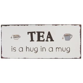 IB LAURSEN Plechová ceduľa Tea is a hug in a mug