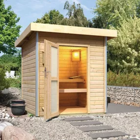 Vonkajšia fínska sauna 196 x 196 cm Dekorhome Smrk