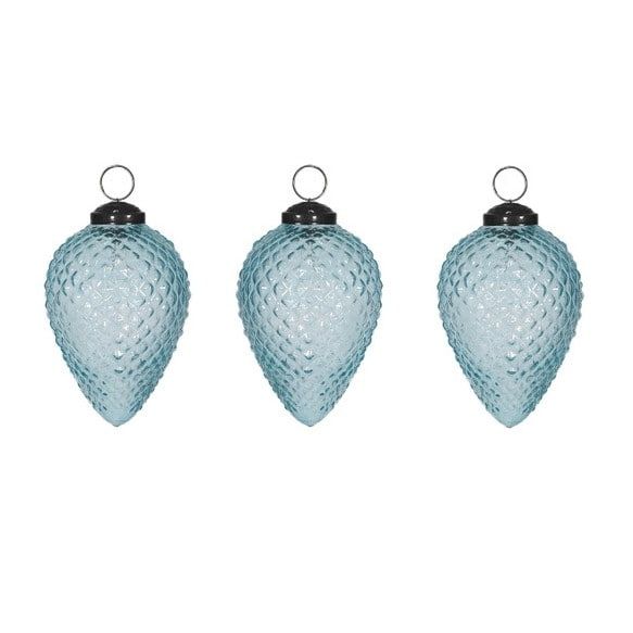 Garden Trading Závesná ozdoba Elkstone Baubles Tarn Blue - set 3 ks