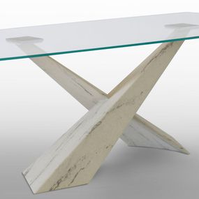 RIFLESSI - Stôl LIVING s obdĺžnikovou sklenenou doskou