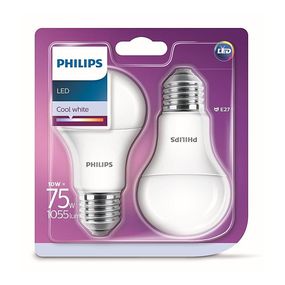 SADA 2x LED Žiarovka Philips A60 E27/10W/230V 4000K