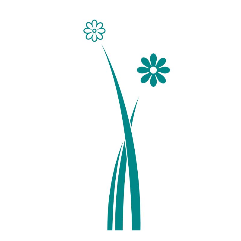 Pieris design Kvety s listami - nálepka na stenu lila