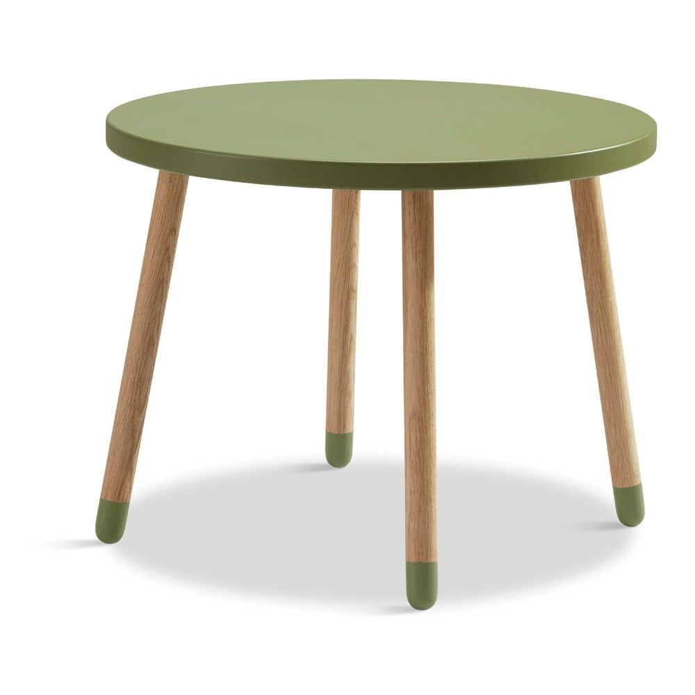 Zelený detský stolík Flexa Dots, ø 60 cm