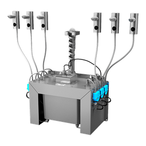 Sanela - 6 ks nerezového stojankového dávkovača mydla, 230 V AC, 6 l centrálny kanister na mydlo