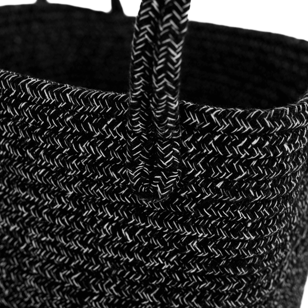 TEMPO-KONDELA TIAGON, pletený kôš, čierna, 30x26 cm