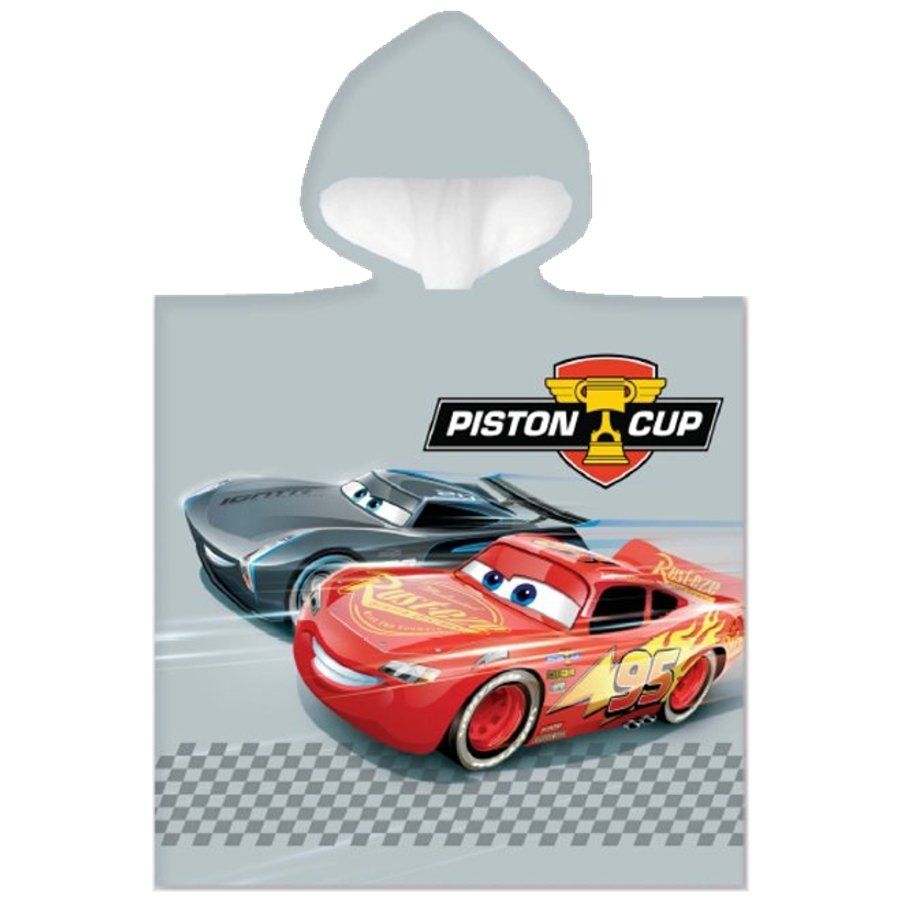 Carbotex · Detské / chlapčenské plážové pončo - osuška s kapucňou Autá - Cars - motív Piston Cup - 100% bavlna - 50 x 110 cm