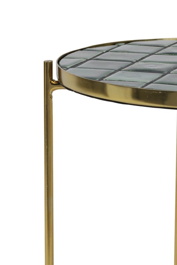 Zlato hnedý kovový stolík Girardot - Ø 41 * 42 cm