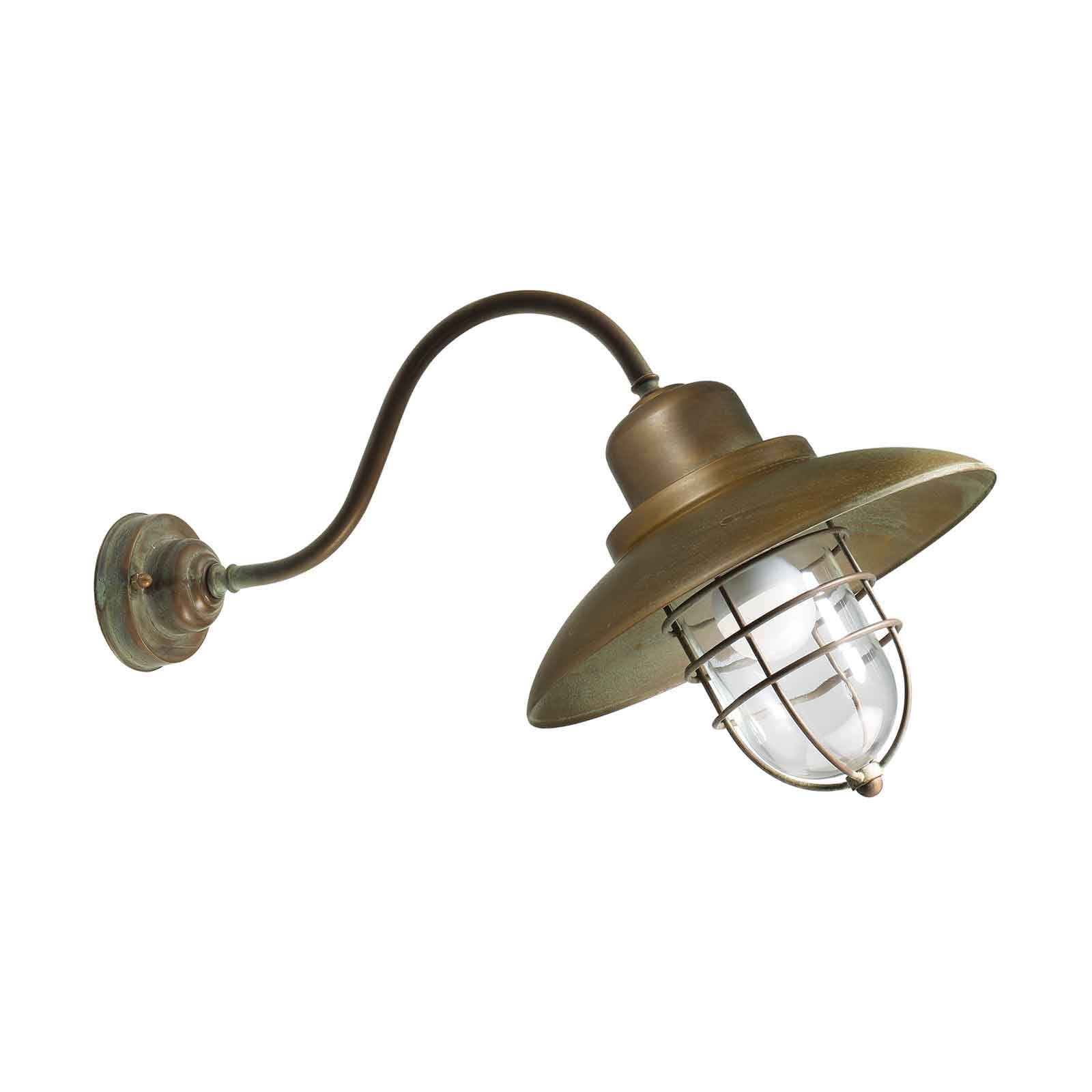 Moretti Luce Nástenné svietidlo Patio Cage 3301 mosadz/číra, mosadz, E27, 52W, K: 35cm