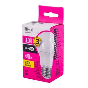 EMOS ŽIAROVKA LED CLS A60 6W 470LM E27 WW