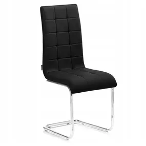 HOMEDE ALCANDER jedálenská kožená stolička - čierna farba