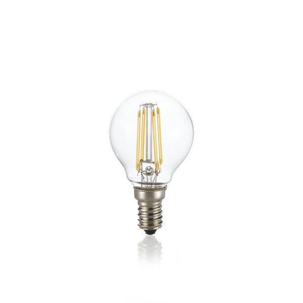 Ideal Lux 188935 LED žiarovka E14 Filament P45 4W/430lm 3000K priehľadná, kvapka, stmievateľná