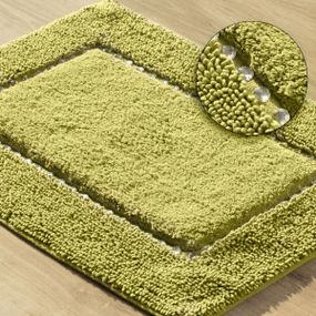 DomTextilu Luxusná bavlnená kúpeľňová predložka v olivovej farbe  75 x 150 cm 44592-208376 Zelená