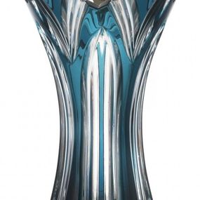Krištáľová váza Lotos II, farba azúrová, výška 155 mm