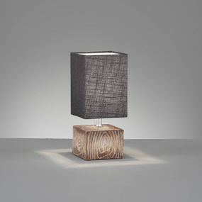 FISCHER & HONSEL Stolová lampa Hauke s ľanovým tienidlom 13 x 13 cm, Obývacia izba / jedáleň, kov, ľan, E14, 25W, P: 13 cm, L: 13 cm, K: 30cm