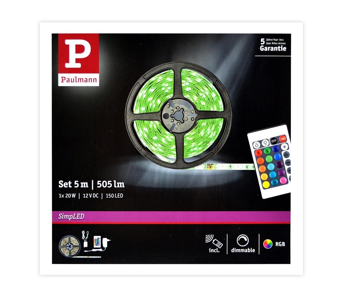 Paulmann 78978 - LED RGB/20W Stmievateľný pásik SIMPLED 5m 230V + DO