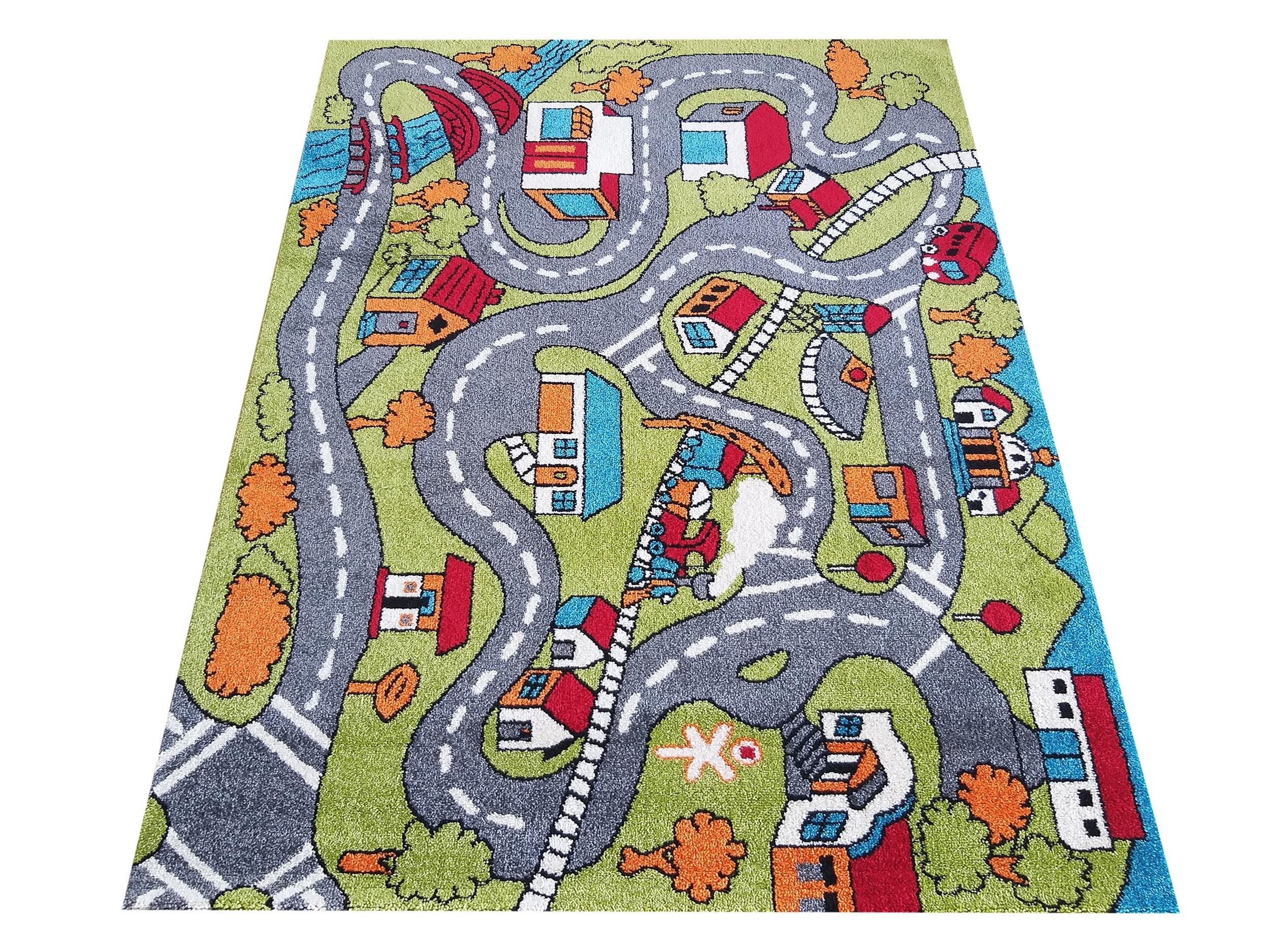 DomTextilu Moderný koberec do detskej izby s motívom mestečka 64141-238827