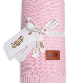 Pletené deky pre bábätka Maya Moo ružová