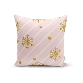 Vianočná obliečka na vankúš Minimalist Cushion Covers Gold Snowflakes, 42 x 42 cm