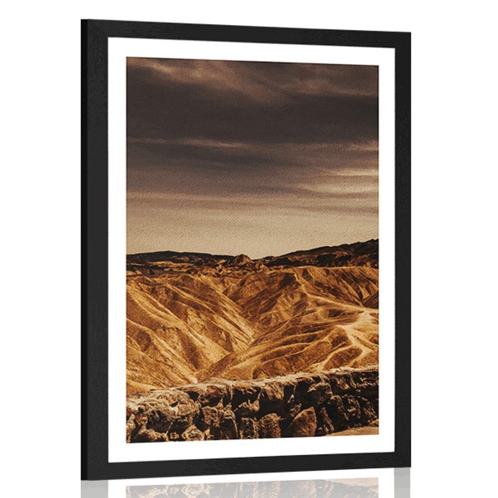 Plagát s paspartou Národný park Death Valley v Amerike - 60x90 black